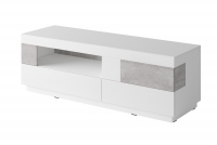 TV skříňka z szafka uchylna i dwiema zásuvkami Silke 41 - Bílý lesk / colorado beton Skříňka tv Bílá 