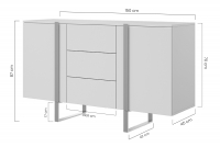 Komoda Verica 150 cm s tromi zásuvkami i metalowymi nogami - Dub biszkoptowy / čierny nozki Komoda Verica 150 cm s tromi zásuvkami i metalowymi nogami - Dub biszkoptowy / čierny nozki