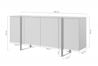 Komoda Verica 200 cm - dub piškótový / čierne nožičky Komoda Verica 200 cm na kovových nohách - Dub biszkoptowy / čierny nozki