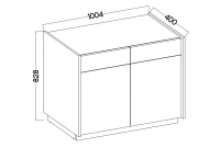 Komoda se zásuvkami Beliza 2D2S - 100 cm - béžová Pískový / ořech okapi Komoda se zásuvkami Beliza 2D2S - 100 cm - béžová Pískový / ořech okapi