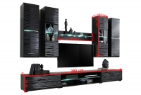 Komplet nábytku Blade 4 - čierny Obývacia stena Factor - Rozmery