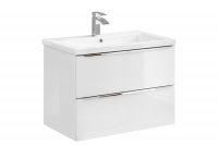 Komplet nábytku do kúpeľne s umývadlom Capri biely lesk/Dub zlatý - 80 cm Skrinka pod umývadlo 