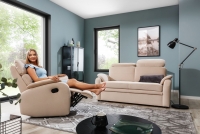 Sedacia súprava Amber - Koža Komplet nábytkudo obývačky Krém 