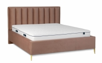 postel čalouněné pro ložnice ze stelazem Misel - 140x200, Nohy zlaté postel čalouněné z wysokim wezglowiem