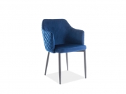 Židle ASTOR VELVET Černá Konstrukce/tmavě modrá BLUVEL86  krzesLo astor velvet Černý stelaZ/tmavě modrý bluvel86 