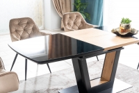 Stolička CHERRY VELVET Čierny rám/BEZ BLUVEL 28 moderné béžová Čalúnená stolička