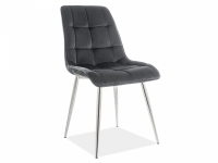Židle CHIC VELVET Chromovaná Konstrukce / Černý BLUVEL 19 Grafitová Židle do jídelny 