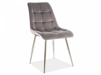 Židle CHIC VELVET Chromovaná Konstrukce/ šedý BLUVEL 14 šedá čalouněná Židle