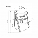 Jedálenská stolička K562 - Orech / svetlý béžový Stolička drevená k562 - Orech / svetlý béžový