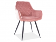 Židle LINEA VELVET Černá Konstrukce/antický růžový BLUVEL 52 židle linea velvet Černá konstrukce/antický růžový bluvel 52