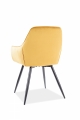 Židle LINEA VELVET Černá Konstrukce/CURRY BLUVEL 68 Žlutá Židle čalouněná