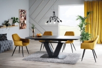 Židle LINEA VELVET Černá Konstrukce/CURRY BLUVEL 68 Židle a Stůl Montblanc do obývacího pokoje