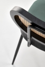 K503 Židle tmavý Zelený židle ocelové s čalouněným sedákem i plecionym oparciem k503 - tmavý Zelený