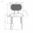 K503 Židle Popelový Židle ocelové kárpitozott üléssel i plecionym oparciem k503 - Popelový