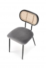 Scaun K503 Gri Židle ocelové s čalouněným sedákem i plecionym oparciem k503 - Popelový
