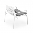 MELBY Křeslo odpočinkové, Rošt - Bílý, Čalounění - Popelový židle ogrodowe mebly - Bílý / Popelový