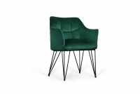Čalúnená stolička loft s podrúčkami Valencia Pik II - Zelený zielone krzesło loft 