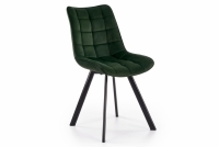 Moderná Čalúnená stolička K332 - tmavo zelená Krzesło tapicerowane K332 na metalowych nogach - ciemny zielony / czarne nogi