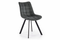 K332 kárpitozott szék - fekete / hamu szürke szék kárpitozott K332 fém lábakon - sötét popiel