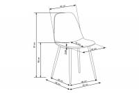 Židle K316 - popelavá / dub medový židle čalouněné K316 - Popelový / Dub medový