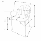 K500 Židle béžový / Fekete Židle kárpitozott z podlokietnikami k500 - béžový / Fekete
