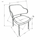 K497 Židle Krémový židle čalouněné z profilowanym oparciem k497 - Krémový