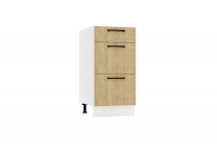 Kuchyně Denis - Komplet 2,4m - Komplet kuchyňského nábytku s prosklenou skříňkou  Skříňka denis se třemi  zásuvkami 