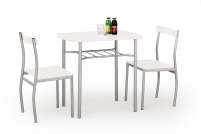 LANCE Komplet: Stôl + 2 Stôličky, Biely