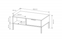 asztal kawowy Interi fiókkal és egy fülke 100 cm - antracyt  asztal kawowy Interi z szuflada i wneka 100 cm - antracyt 