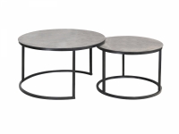 Konferenční stolek ATLANTA A šedý MAT mramorový efekt / Černý MAT Komplet konferenční stolky