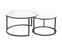 Konferenční stolek ATLANTA C bílý MAT mramorový efekt / Černý MAT Komplet konferenční stolky