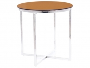 Konferenční stolek CRYSTAL B kouřové jantarové sklo/Stříbrný FI 55 Konferenční stolek crystal b kouřové sklo jantarové/Stříbrný fi 55