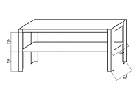 Konferenční stolek OL-LAW2- systém OLIWIA  Konferenční stolek do obývacího pokoje Oliwia 120x60 cm