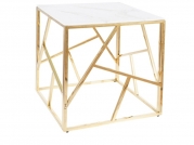 Konferenční stolek ESCADA B II bílý mramorový efekt/zlatý 55X55 Konferenční stolek escada b ii bílý mramorový efekt/zlatý 55x55