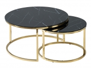 Konferenční stolek MUSE Černý mramorový efekt/zlatý (Komplet) Konferenční stolek muse Černý mramorový efekt/zLoty (Komplet)