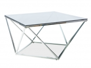 Konferenční stolek Silver A 80x80 cm - stříbrná / kouřové sklo  Konferenční stolek silver a 80x80 Stříbrný/szkLo kouřový 