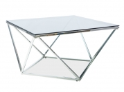 Konferenční stolek Silver A 80x80 cm - stříbrná / kouřové sklo  Konferenční stolek silver a 80x80 Stříbrný/kouřové sklo