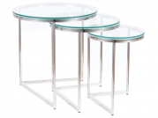 Konferenční stolek TRINITY transparentní/Stříbrný (Komplet) Konferenční stolek trinity transparentní/Stříbrný (Komplet)