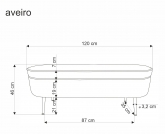 AVEIRO lawka z funkce pojemnika, Krémový Lawka čalouněná aveiro 120 cm - kremowa boucle / černá Nohy