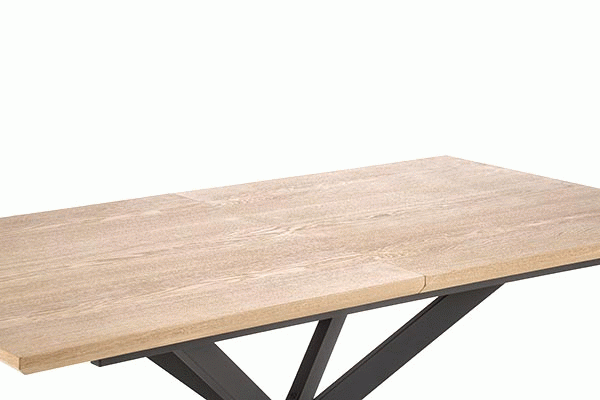 Rozkladací stôl Legarto 160-200x90 cm - prírodný dub / čierna LEGARTO Stôl rozkladany Pracovna doska - Dub prírodné, noha - Čierny