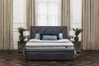 postel do ložnice s čalouněným stelazem a úložným prostorem Simen - 140x200 postel do ložnice s čalouněným stelazem 