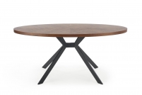 LOCARNO stůl, Deska - ořechová, noha - černý locarno stůl, Deska - ořechová, noha - černý