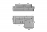 Set canapea coltar de la Lotulis Mini functii de dormit Set canapea coltar de la Lotulis Mini functii de dormit - Dimensiuni