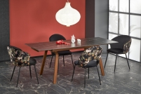 LOZANO Rozkladací stôl, Čierny mramor / orieškový lozano Rozkladací stôl, Čierny mramor / orieškový