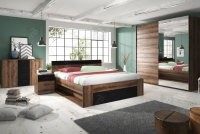 postel do ložnice Beta 91 z szuflada 160x200 - Dub monastery / Černý komfortní a elegantní postel