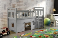 Dětská vyvýšená postel Felixio ZP 003 - certifikát popielata vyvýšená postel dětská