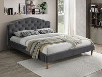 Postel čalouněná Chloe Velvet 160x200 - šedý / dub šedá čalouněná postel