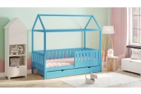 Detská posteľ domček Nemos II Certifikát niebiekie Posteľ drewniane v tvare domčeka 