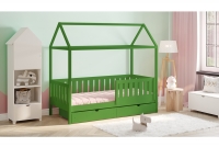 Detská posteľ domček Nemos II Certifikát Zelené Posteľ dziciece v tvare domčeka 