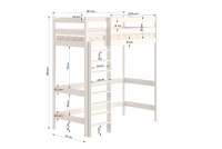 Vyvýšená detská posteľ Samio Zp 004 - 90x200 cm - čierna Posteľ dzieciece vyvýšená Samio z drabinka - 90x200 / Čierny